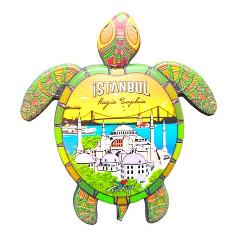 Toptan İstanbul Temalı Uv Baskılı Kaplumbağa Şekilli Magnet 80x74 mm - 7