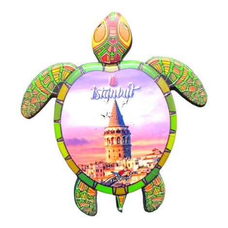 Toptan İstanbul Temalı Uv Baskılı Kaplumbağa Şekilli Magnet 80x74 mm - 8