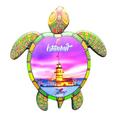 Toptan İstanbul Temalı Uv Baskılı Kaplumbağa Şekilli Magnet 80x74 mm - 9