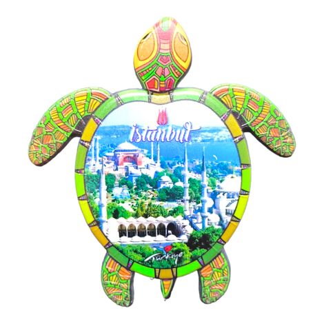 Toptan İstanbul Temalı Uv Baskılı Kaplumbağa Şekilli Magnet 80x74 mm - 10