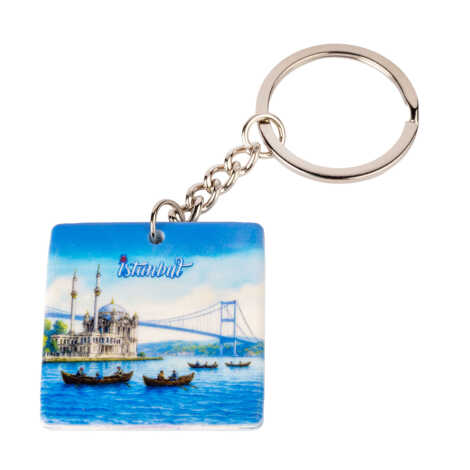 Toptan İstanbul Temalı Uv Baskılı Kare Anahtarlık 40x108 mm - 7