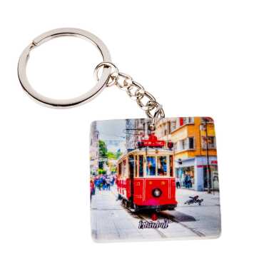 Toptan İstanbul Temalı Uv Baskılı Kare Anahtarlık 40x108 mm - 6