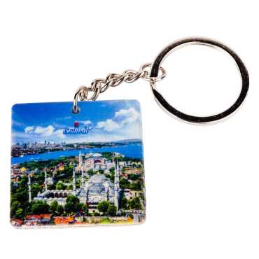 Toptan İstanbul Temalı Uv Baskılı Kare Anahtarlık 40x108 mm - 5