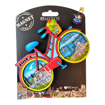 Istanbul Themed Wooden UV Printed Custom Backing Carded Fridge Magnet - 14