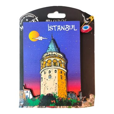 Istanbul Themed Wooden UV Printed Custom Backing Carded Fridge Magnet - 16