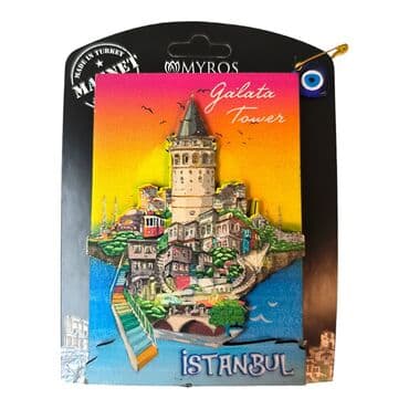 Istanbul Themed Wooden UV Printed Custom Backing Carded Fridge Magnet - 18