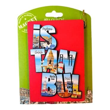 Istanbul Themed Wooden UV Printed Custom Backing Carded Fridge Magnet - 21