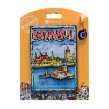 Istanbul Themed Wooden UV Printed Custom Backing Carded Fridge Magnet - 11
