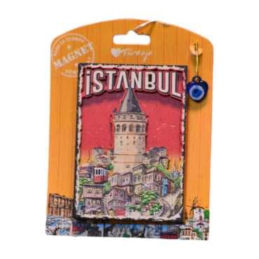 Istanbul Themed Wooden UV Printed Custom Backing Carded Fridge Magnet - 10