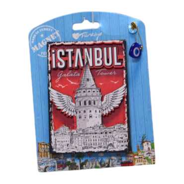Istanbul Themed Wooden UV Printed Custom Backing Carded Fridge Magnet - 8