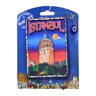 Istanbul Themed Wooden UV Printed Custom Backing Carded Fridge Magnet - 7