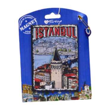 Istanbul Themed Wooden UV Printed Custom Backing Carded Fridge Magnet - 3