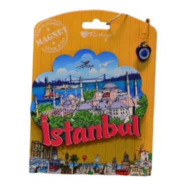 Istanbul Themed Wooden UV Printed Custom Backing Carded Fridge Magnet - 2