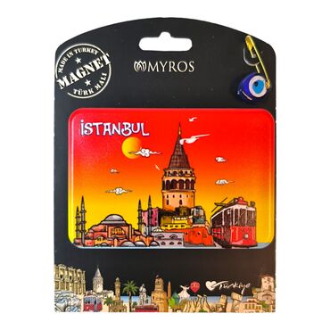 Istanbul Themed Plastic Base UV Printed Custom Backing Carded Fridge Magnet - 3