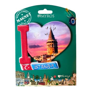 Istanbul Themed Plastic Base UV Printed Custom Backing Carded Fridge Magnet - 7