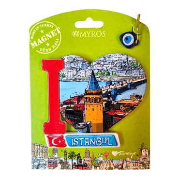 Istanbul Themed Plastic Base UV Printed Custom Backing Carded Fridge Magnet - 9