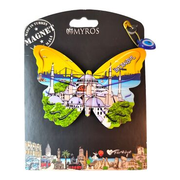 Istanbul Themed Plastic Base UV Printed Custom Backing Carded Fridge Magnet - 10