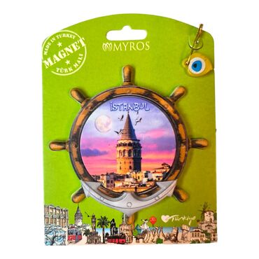 Istanbul Themed Plastic Base UV Printed Custom Backing Carded Fridge Magnet - 11