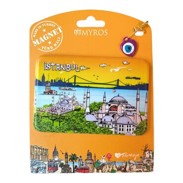 Istanbul Themed Plastic Base UV Printed Custom Backing Carded Fridge Magnet - 12