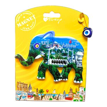 Istanbul Themed Plastic Base UV Printed Custom Backing Carded Fridge Magnet - 18