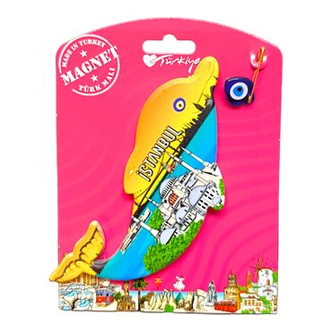 Istanbul Themed Plastic Base UV Printed Custom Backing Carded Fridge Magnet - 21