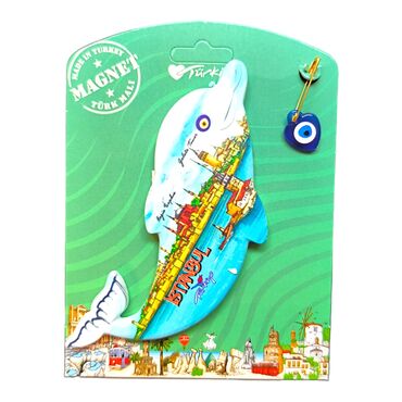 Istanbul Themed Plastic Base UV Printed Custom Backing Carded Fridge Magnet - 22