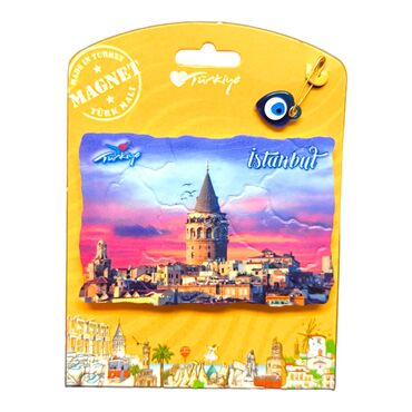 Istanbul Themed Plastic Base UV Printed Custom Backing Carded Fridge Magnet - 23
