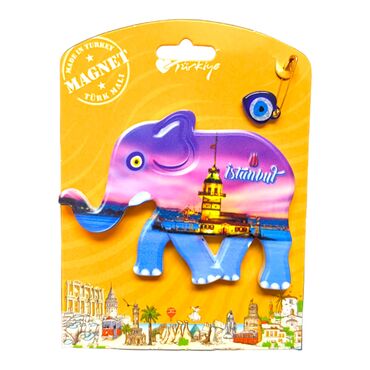 Istanbul Themed Plastic Base UV Printed Custom Backing Carded Fridge Magnet - 24