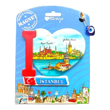 Istanbul Themed Plastic Base UV Printed Custom Backing Carded Fridge Magnet - 25