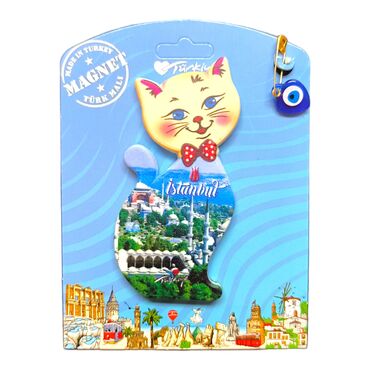 Istanbul Themed Plastic Base UV Printed Custom Backing Carded Fridge Magnet - 29