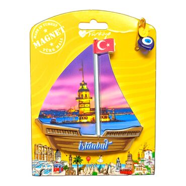 Istanbul Themed Plastic Base UV Printed Custom Backing Carded Fridge Magnet - 30