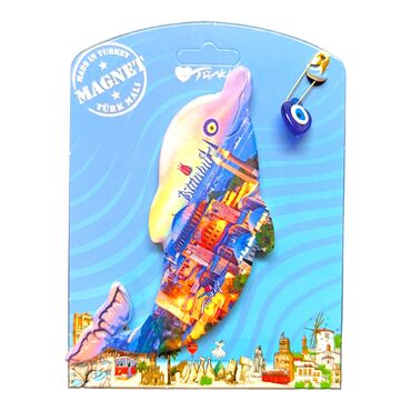 Istanbul Themed Plastic Base UV Printed Custom Backing Carded Fridge Magnet - 32