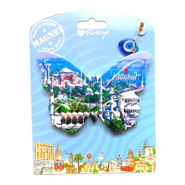 Istanbul Themed Plastic Base UV Printed Custom Backing Carded Fridge Magnet - 33