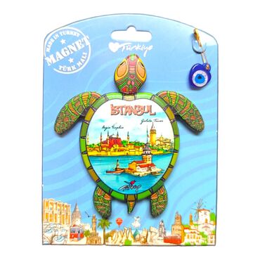 Istanbul Themed Plastic Base UV Printed Custom Backing Carded Fridge Magnet - 34