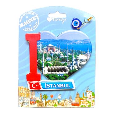 Istanbul Themed Plastic Base UV Printed Custom Backing Carded Fridge Magnet - 36
