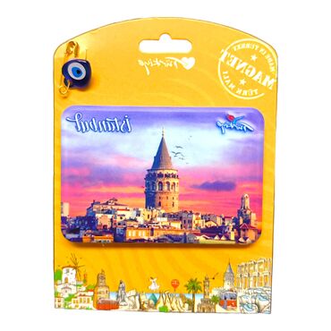 Istanbul Themed Plastic Base UV Printed Custom Backing Carded Fridge Magnet - 40