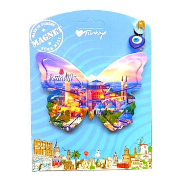 Istanbul Themed Plastic Base UV Printed Custom Backing Carded Fridge Magnet - 42