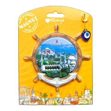 Istanbul Themed Plastic Base UV Printed Custom Backing Carded Fridge Magnet - 43