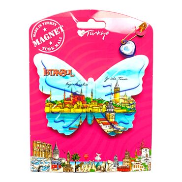 Istanbul Themed Plastic Base UV Printed Custom Backing Carded Fridge Magnet - 45