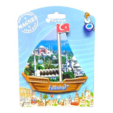 Istanbul Themed Plastic Base UV Printed Custom Backing Carded Fridge Magnet - 48