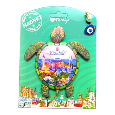 Istanbul Themed Plastic Base UV Printed Custom Backing Carded Fridge Magnet - 49