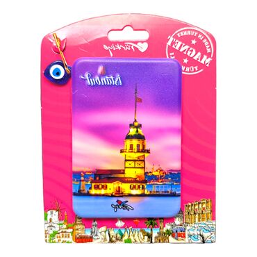 Istanbul Themed Plastic Base UV Printed Custom Backing Carded Fridge Magnet - 51