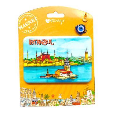 Istanbul Themed Plastic Base UV Printed Custom Backing Carded Fridge Magnet - 53