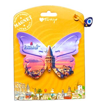 Istanbul Themed Plastic Base UV Printed Custom Backing Carded Fridge Magnet - 55