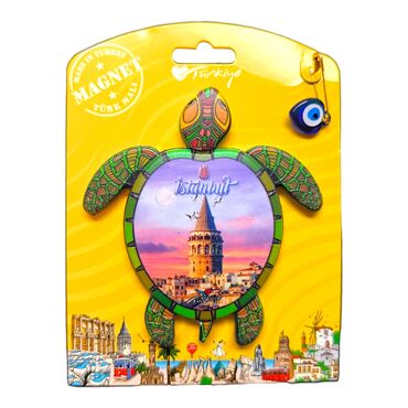 Istanbul Themed Plastic Base UV Printed Custom Backing Carded Fridge Magnet - 56
