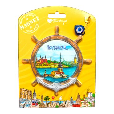Istanbul Themed Plastic Base UV Printed Custom Backing Carded Fridge Magnet - 57