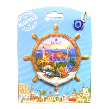 Istanbul Themed Plastic Base UV Printed Custom Backing Carded Fridge Magnet - 58