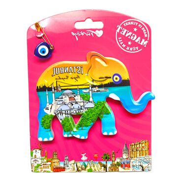 Istanbul Themed Plastic Base UV Printed Custom Backing Carded Fridge Magnet - 60