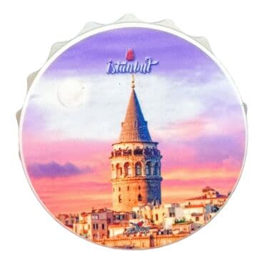 Istanbul Themed Customised UV Printed Bottle Cap Shaped Plastic Base Bottle Opener 58x15 mm - 8