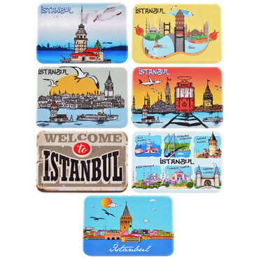 Istanbul Themed Customised UV Printed Plastic Base Rectangle Fridge Magnet 80x50 mm - 3
